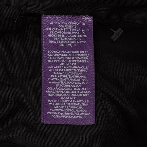 Ralph Lauren Purple Label Collection jacket sz 6 officers black red logo button - Picture 13 of 14